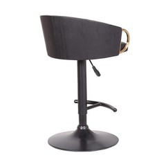 Armen Living Solstice 24.25-32.25″ Modern Metal Swivel Bar Stool in Black/Gold