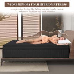 12″/14″ Queen Size Hybrid Mattress Gel Memory Foam Pocket Spring Bed in a Box