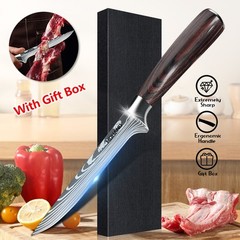 Boning Knife 6″Fillet Knives Kitchen Chef Knife Damascus Style High Carbon Steel