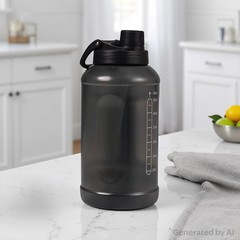 Reusable 64oz Water Bottle with 2 in 1 Straw and Chug Lid Lightweight