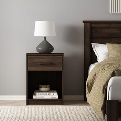 Ardent Nightstand with 1 Drawer, Dark Walnut