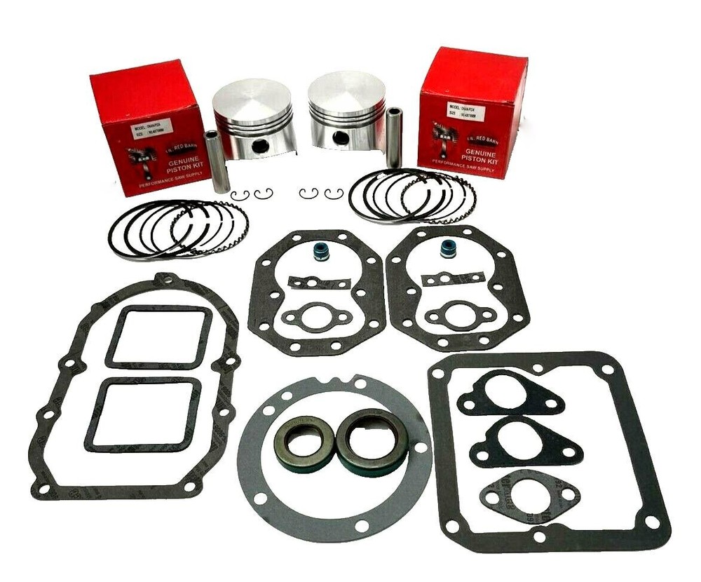 NEW PISTONS, GASKET SET, CRANK SEALS & VALVE SEALS FITS ONAN P224 NH NHC T260