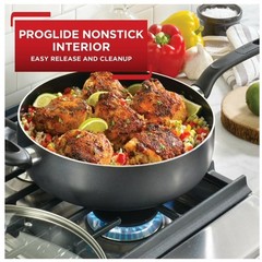 T-fal Easy Care Nonstick Cookware, Jumbo Cooker, 5 Quart, Grey