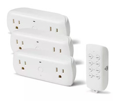 Commercial Electric Wireless Indoor Remote Control AC/DC Adapter, White(3-Pack)
