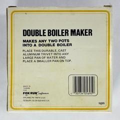 1987 Fox Run Craftsmen Double Boiler Maker Cookware Retro Kitchen Vintage