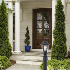 Pia Ricco 1-Light Black Aluminum Outdoor Post Light Fixture Weather Resistant