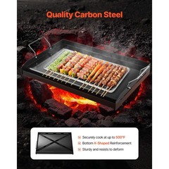 24×16 in Flat Top Griddle Carbon Steel Universal BBQ Grill Pan Cookware