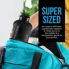 ShakeSphere Sports Water Bottle 1.3 Liter Matte Black/Black Hydration Jug Large