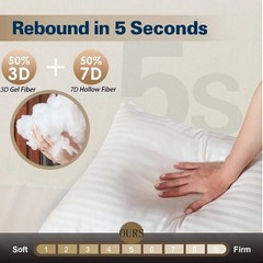 Pack of 2 Bed Pillows Quilted HOTEL QUALITY Down Alternative Gusseted Pillow