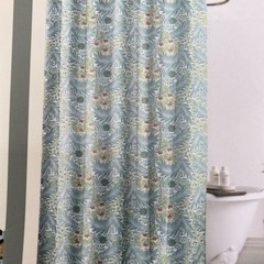 William Morris Shower Curtain Fabric Larkspur Mineral Floral Leaves Botanical