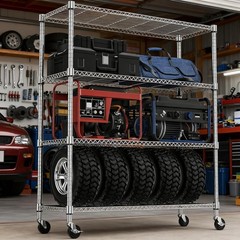 MZG 4Tier Wire Racks Shelving Unit Metal Heavy Storage Shelf Rack Chrome 62.6″H