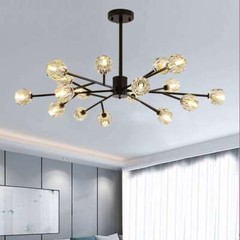 18-Light Modern Crystal Chandelier LED Sputnik Pendant Fixture Ceiling Lighting