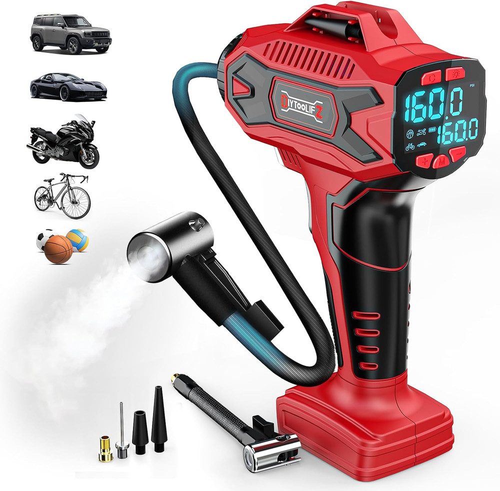 160PSI Cordless Tire Inflator Air Compressor Compatible with Milwauke 18V Batter
