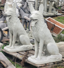 GERMAN SHEPHERD statue 44” CONCRETE AS SHOWN.SOLD INDIVIDUALLY !!!!