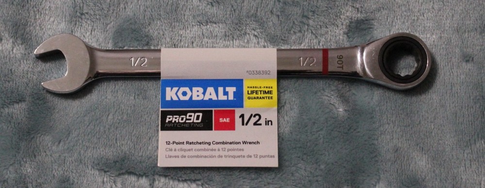 Kobalt PRO90 1/2 SAE 12-Point Ratcheting Combination Wrench – NEW #0338392