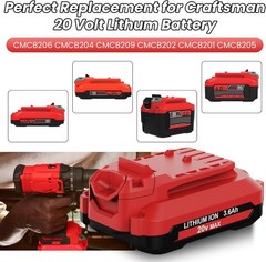 2PACK 20Volt For Craftsman V20 4.0Ah Li-ion Battery CMCB204 CMCB202 /Charger