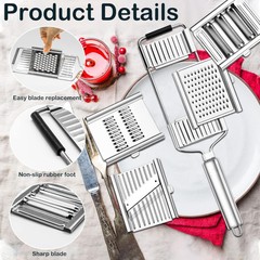4 in 1 Vegetable Slicer Shredder Grater Cutter Manual Carrot Potato Grater Lot