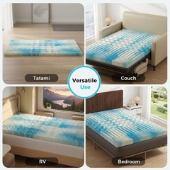 DUMOS 5-Zone Support Memory Foam Mattress Topper,Pain Relief,Cooling Gel Infused
