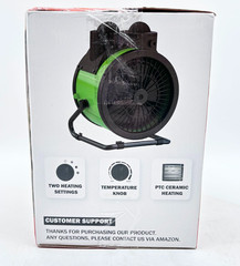 Fan Heater With Carry Handle 1500 Watts 120 Volts – Green Black