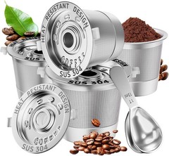 4 Pack Reusable K Cups Keurig 1.0 Stainless Steel Coffee Pod Filter BPA Free