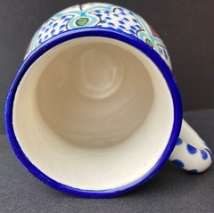 Le Souk Ceramique Malika Cup Mug Hand-Made Tunisia Blue Purple One Of A Kind