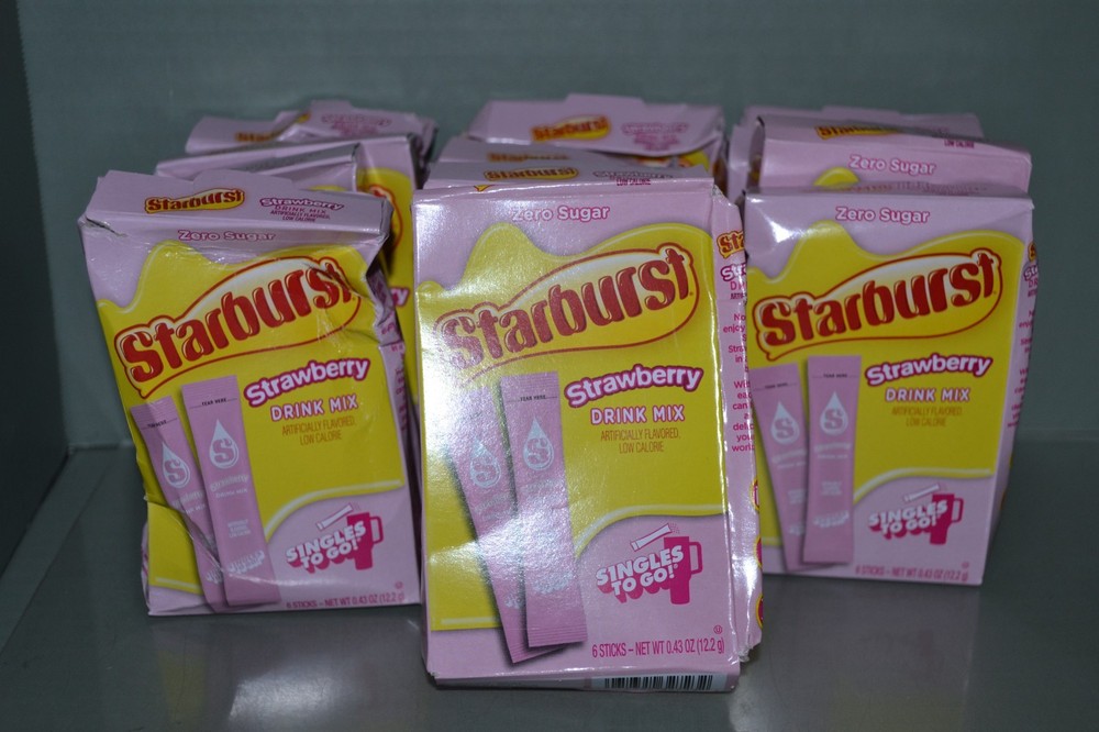 (13) Starburst Singles To Go Powdered Drink Mix, Strawberry, 6 In Each, 09/2028
