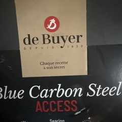 De Buyer Blue Carbon Steel Non-Stick Oven Safe Fry Pan 2mm Thick 10.25” Black