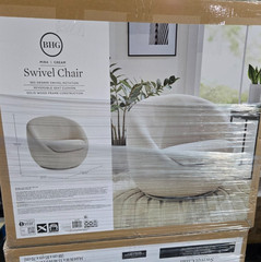 2 PACK – Better Homes & Gardens Accent Swivel Chair – Cream (2 Per pallet)
