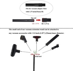 Universal 6-Pc 1.25-Inch Vacuum Extension Wands for Easy High & Low Cleaning