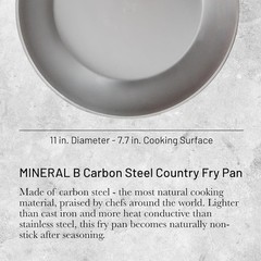 De Buyer 5614.28 Mineral B Round Country Chef Carbon Steel Fry Pan, 11-Inches