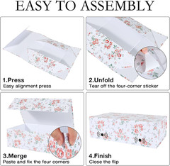 Floral Gift Box with Magnetic Lids 13.8X8.3X4.4 In, Large Bridesmaid Proposal Bo