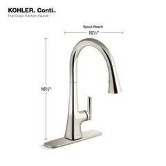 KOHLER Conti Pull Down Sprayer Kitchen Faucet in Vibrant Polished Nickel