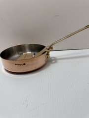 De Buyer Inocuivre Service 8 In Copper Sauté Pan W Brass Handle New 2.5 In H