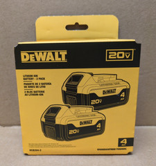 [NEW] (DCB204-2) DEWALT 20V MAX* 4Ah Battery (2 Pack)