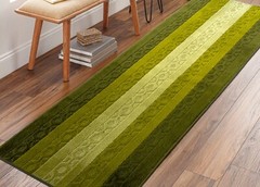 Non Skid, Machine Washable, Hallway, Kitchen Runner Rug, Custom Length, Green
