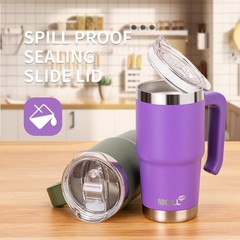 16 oz Tumbler with Handle-Stainless Steel Double Wall Vacuum Insulated Water …