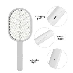 Handheld USB Rechargeable Mosquito Fly Swatter Zapper Killer Bug Insect Racket