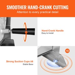VEVOR Manual Vegetable Fruit Slicer 0-0.5 in Thickness Adjustable Food Cutter