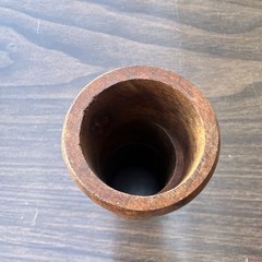 Set of 4 Carved Wood Napkin Rings Brown Tribal Theme Party Hand Wash Only