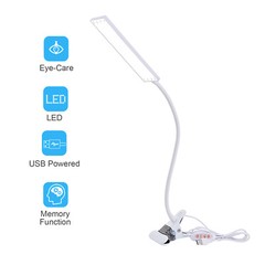 Adjustable LED Lamp Dimmable Clip-On Desk Lamp Flexible Reading Light Flexible