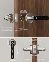 TMEZON Smart Door Lock Fingerprint, Keyless Entry Door Lock with Handle APP