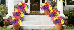 12 Bundles Artificial Flowers for Outdoors Decorat, Faux Silk
