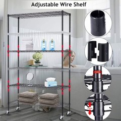 5/6 Tier Wire Shelving Unit NSF Metal Shelf Rack Adjustable For Home-saving
