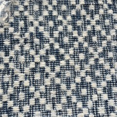 Pottery Barn Burnel Easy Care Handwoven Rug Sample Blue White 100% Wool 18”x18”