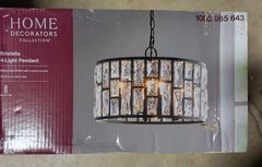 Home Decorators Collection Kristella 4-Light Black Crystal Chandelier