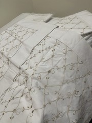 NWT Vietnam 3pc Full Duvet Set 100% Cotton White Embroidery 78”x78”