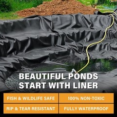 40x40ft Waterproof HDPE Pond Liner Pond Liners Fish Liner Gardens Landscaping US