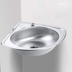 Stainless Steel Small Wall Mount Corner Bathroom Sink With Overflow Triangle