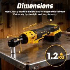 CISIVIS Cordless Electric Ratchet Wrench 3/8″ for Dewalt 20V Li-Ion Battery-