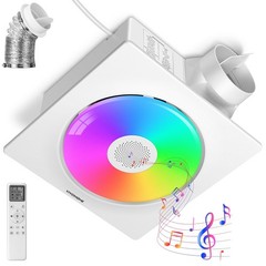 AutoFlow Bathroom Exhaust Fan with RGB Light & Humidity Sensor (30-110-160CFM)